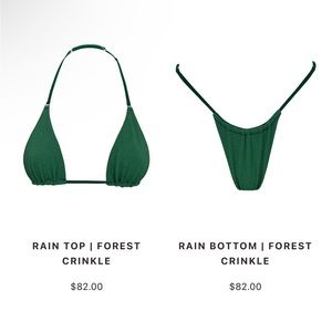 Slate swim rain bikini forest crinkle like new!